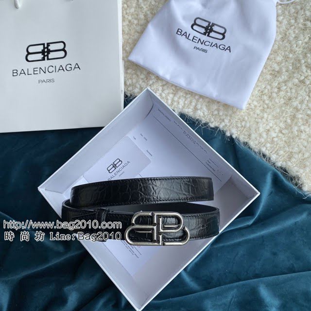 Balenciaga女士皮帶 巴黎世家BB經典logo扣腰帶 巴黎世家小牛皮皮帶  jjp1139